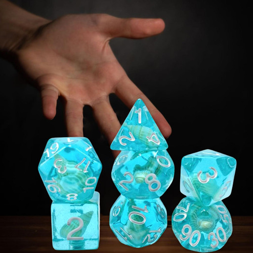 7x Dados Acrílicos, Dados De Varias Caras, Dados De Juego