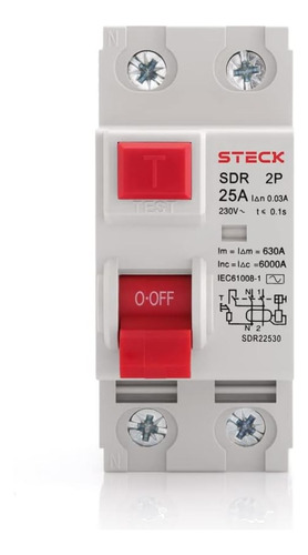Interruptor Diferencial Idr 2p 25a 30ma Steck - Din