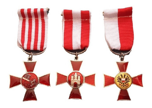 Set 3 Medallas Cruz Hanseática Alemania 1ra Guerra Mundial
