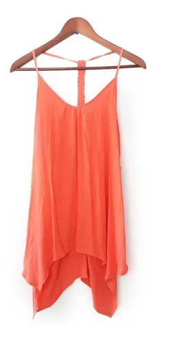 Blusa Ancha Larga Tiras Trenzado Espalda Escotada Playa L