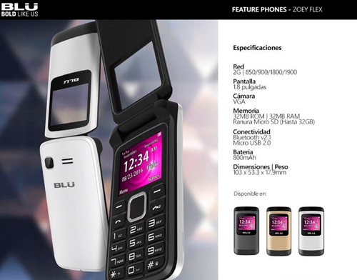 Celular Blu Zoey Con Tapa Y Teclado Para Adultos Mayores ! Blanco