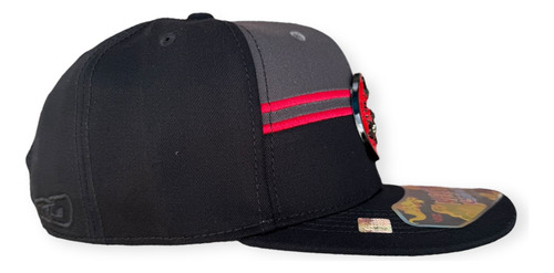 Gorra Snapback Naruto Anime Visera Plana Sharingan.negro-gris Unitalla