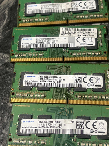 Memoria Ram Ddr4 4gb Samsung 2400t Sodimm 2x$350 (Usado)