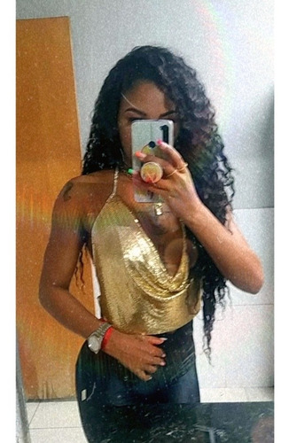 Imagem 2 de 2 de Blusa Cropped Tecido Metálico