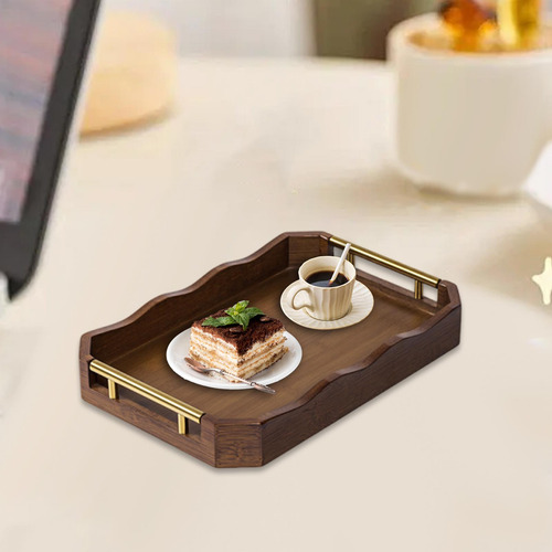 Servir Bandeja Plato Rectangular Almacenamiento De S Marrón