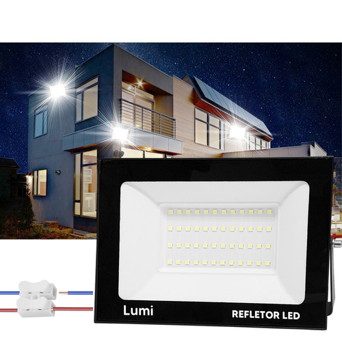 Refletor Led 200w Holofote Bivolt Prova Água Ip66 Externo