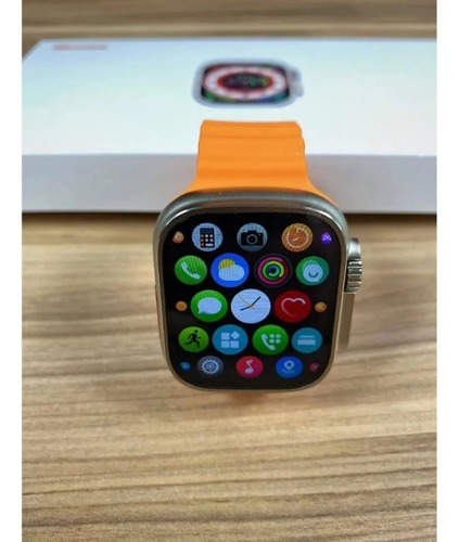 Relógio Inteligente Smartwatch Série Ultra 2024 Caixa Preto Pulseira . Bisel . Desenho Da Pulseira Oceano