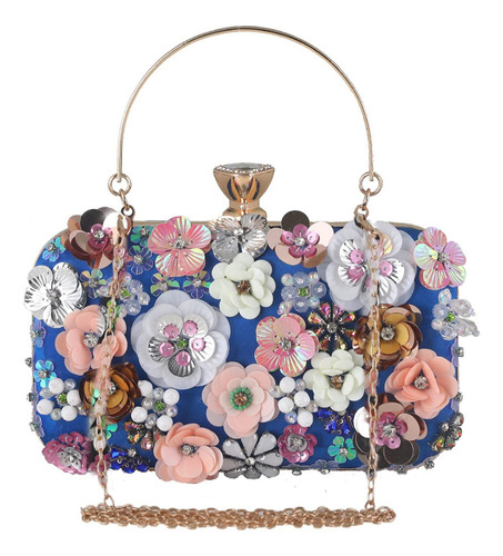 Bolso De Fiesta Elegante De Embrague De Noche Con Floreado