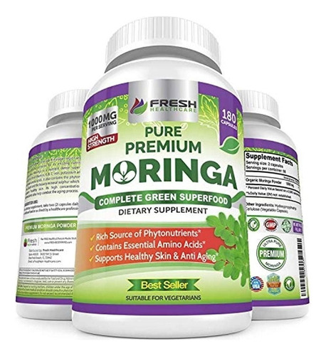 Moringa Organica En Polvo Fresh Healthcare,180 Capsulas