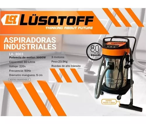 Aspiradora Industrial 3000w 80 Lts 3 Motores Lusqtoff La8003