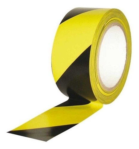 Cinta Delimitadora De Área Marcaje De Pisos 48mm X 33 Mts Color Negro/amarillo