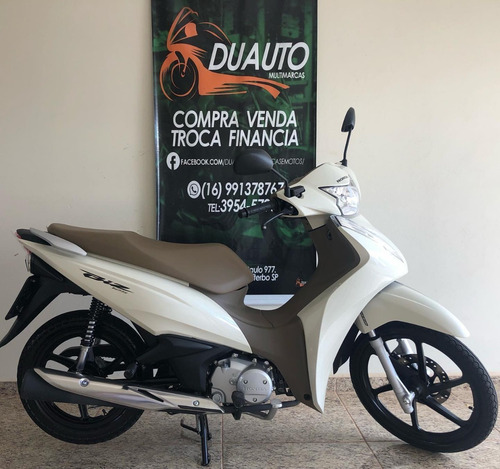 Honda Biz 125 2019 Branca Banco Caramelo Único Dono 1.300km