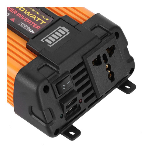 Convertidor De Corriente Para Automóvil, Doble Usb, Onda Sin