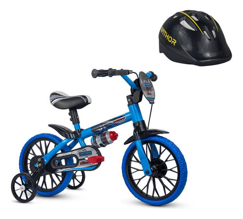 Bicicleta Infantil Aro 12 Veloz Com Capacete Preto - Nathor