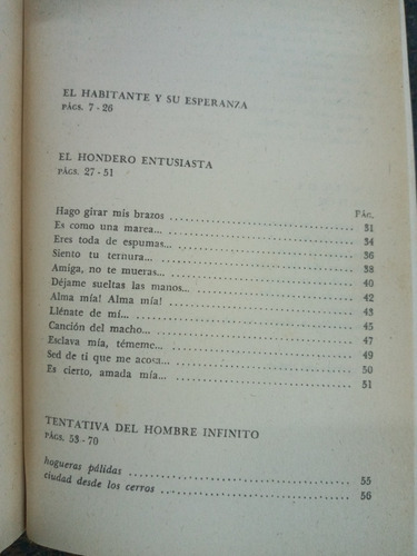 Imagen 3 de 5 de El Habitante Y Su Esperanza * Pablo Neruda * Losada 1977 *