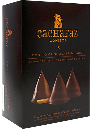 Conitos Chocolate Negro Rellenos Cachafaz 228g