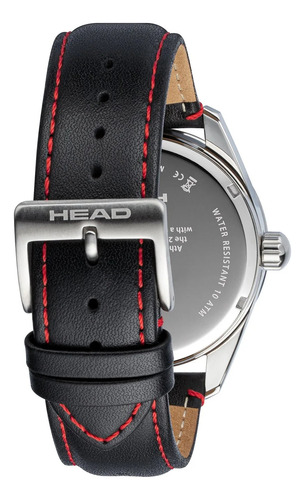 Relógio Head Athens Watch Tennis Player - Seiko Vx43e11c Preto Prateado Vermelho