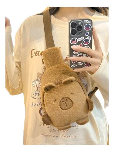 Bolso Cruzado De Capibara Marrón