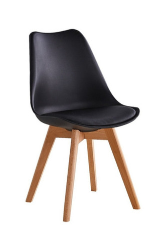 Imagen 2 de 4 de Silla de comedor Begônia Tulip, estructura color negro, 2 unidades