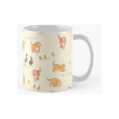 Taza Cachorros Y Patitos Toller - Crema Calidad Premium