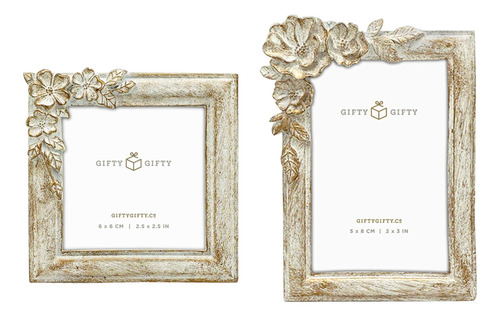 Gifty Gifty Mini Marco Floral Vintage De 2 2x3 Y 2,5x2,5 Pul