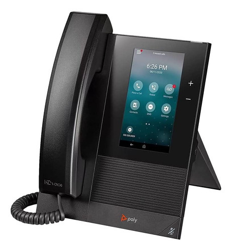 Telefone De Mesa Multimídia Empresaria Poly Ccx 400 Teams Cor Preto