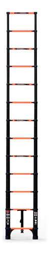 Escalera Telescopica 5,1m Acero Con Carbono 13 Escalones Negro