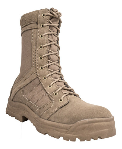 Botas Tipo Swat Militar Ligera 100% Piel Trabajo Kaki Negro