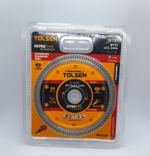 Disco Diamantado Corte Concreto Ultrafino 4-1/2puLG Tolsen