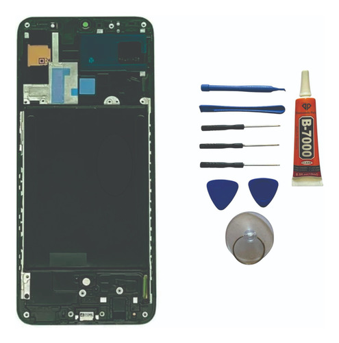 Kit Tela Compatível Com A70 A705 C/aro Incell + Cola E Chave