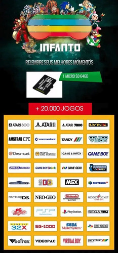 +20.000 Jogos - Cartão Micro Sd 64gb - Raspberry Pi 