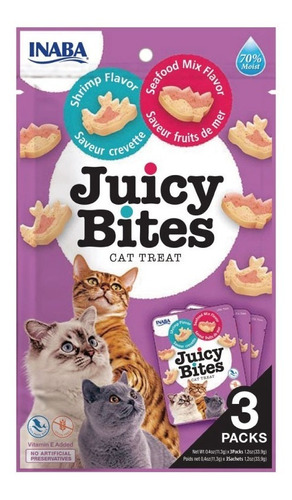 Snack Premio Blando Gato - Inaba Juicy Bites - Camarón