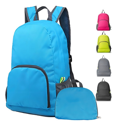 Mochila dobrável dobrável Unex cor fúcsia 20L