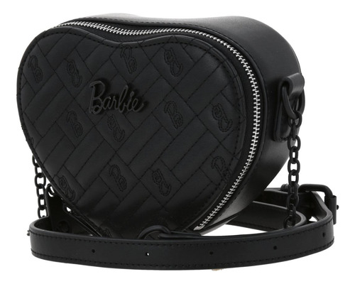 Bolso Tipo Crossbody Barbie Gorétt Capitonado Hanna P25 Negro Lisa Níquel Negro