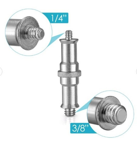 Imagen 4 de 6 de Espiga Tornillo Adaptador Largo Rosca 1/4 A 3/8 Macho