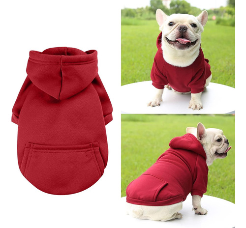 Poleron Chaqueta Para Perros Y Gatos Con Capucha Algodón 