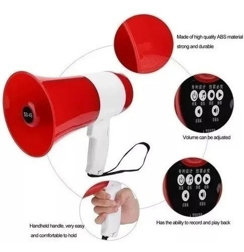 Megáfono 20w Dinámico De Mano Recargable