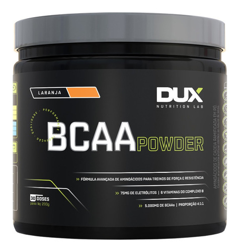 Bcaa Powder Dux Nutrition Pote 200g Sabor Laranja