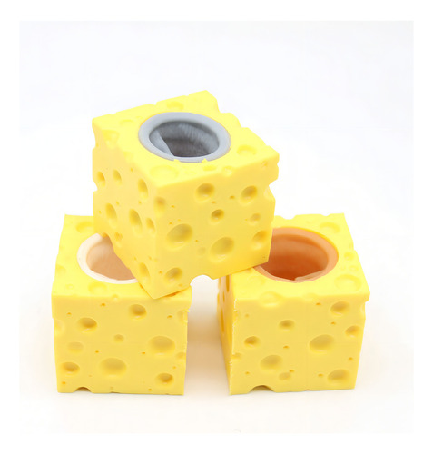 Juguete Squishy Suave Para Apretar Y Aliviar El Estrés, Queso Y Ratón 3 Piezas De