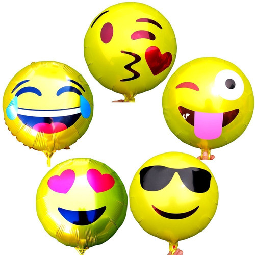 Kit 24 Globos Metálicos  45 Cm Smile Niños No Incluye Varas