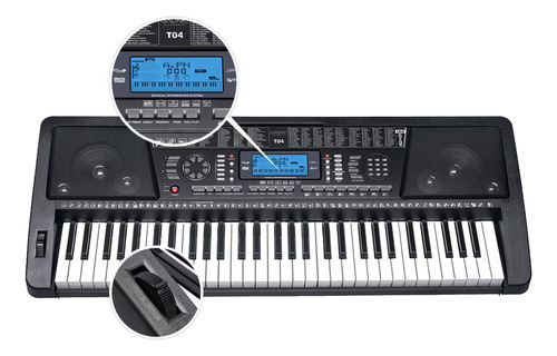 Imagen 2 de 3 de Teclado musical Gadnic T04 61 teclas Negro 220V