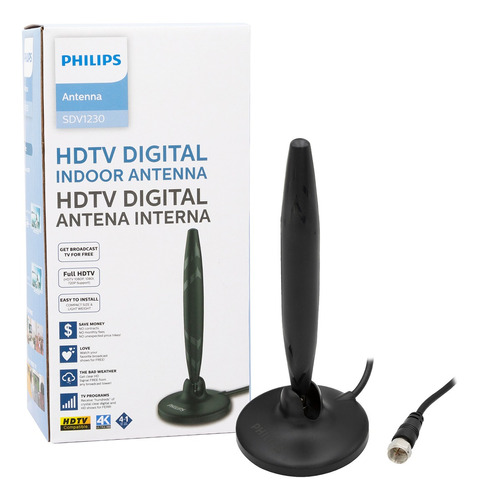 Antena Hdtv Philips Indoor 180grados Rotacion