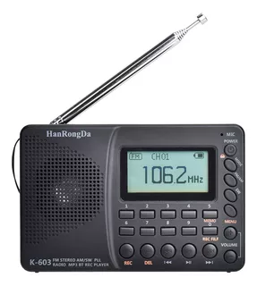 Set De Radio Grabador De Radio Usb Hrd-603 Mp3 Con Bolsillo