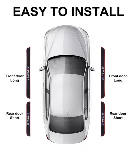 4 protectores de placa de umbral de puerta para automóvil, protectores de  entrada de puerta trasera delantera y trasera, protector de escalones