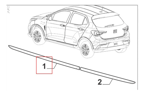 Kit Friso Moldura Lateral Passageiro Fiat Nova Fiorino 2014