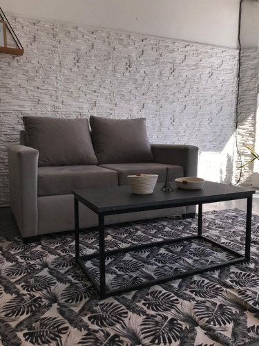 Sillon De Dos Cuerpo 140x90 Pana Gris Stock Gris Oscuro Pana