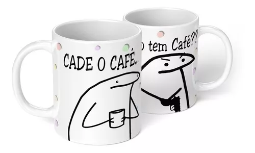 Caneca Flork Meme Com Café, Sem Café