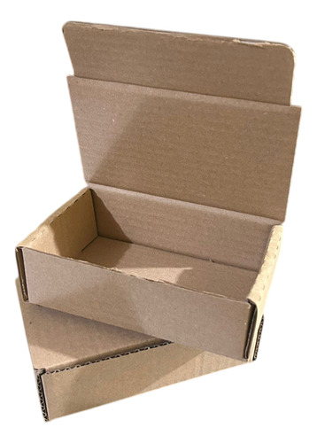 25 Cajas Cartón Corrugado 14x9x4.5 Auto Armable Color Café Marrón Claro