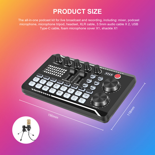 Kit De Tarjeta De Sonido F998, Kit De Micrófono Bm-800, Con
