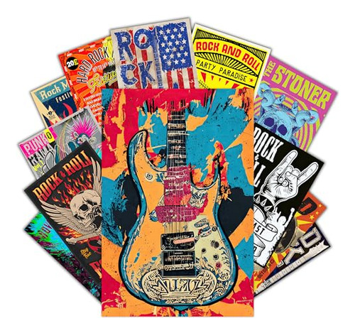 Retro Rock And Roll Posters For Room Decor Aesthetic 8  X 12